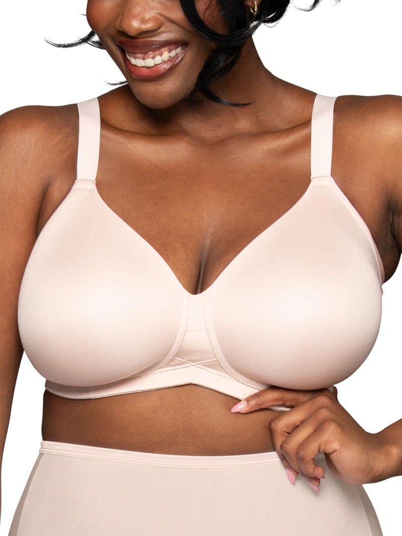 Vanity Fair Beauty Back Full Figure Wirefree Extended Side and Back Smoother Bra 71267, Sheer Quartz, 42B - Image 1